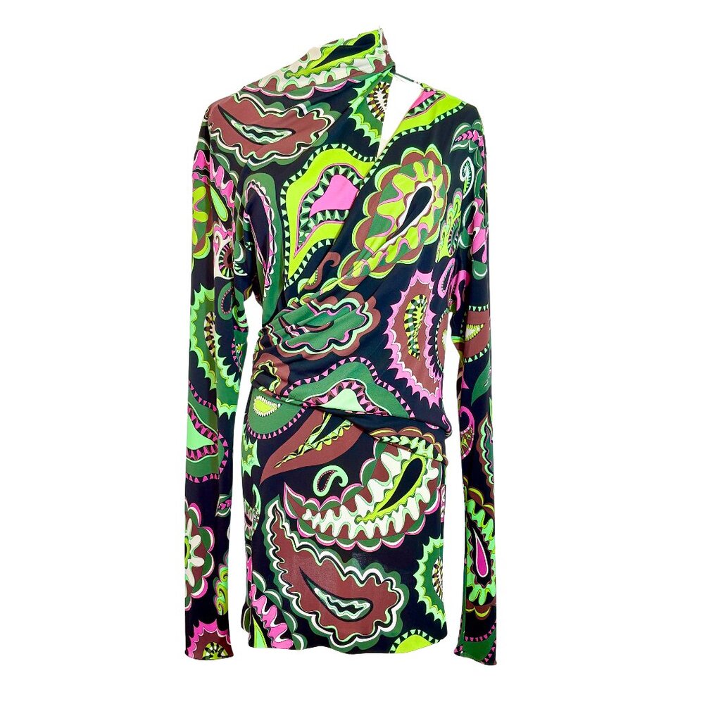 Authentic EMILIO PUCCI Paisley Mini Dress Fall 2017 RUNWAY